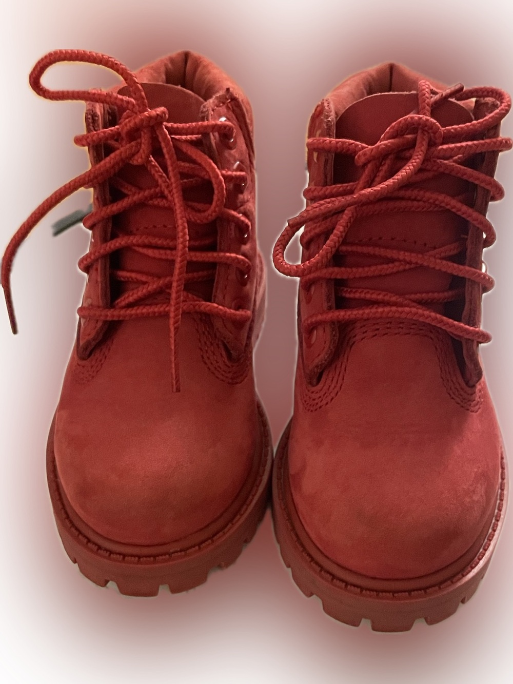 Timberland - Toddlers Red Lace-Up Waterproof Boots